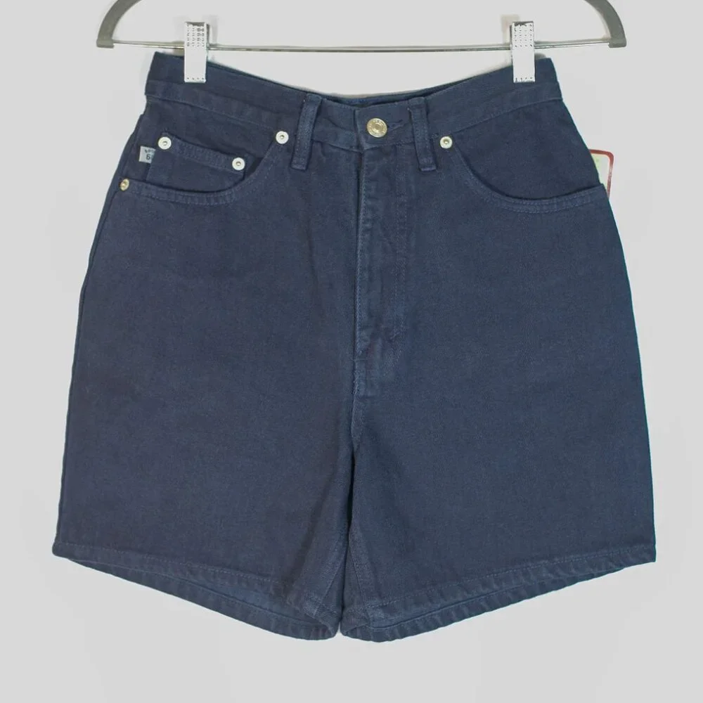 Vintage Route 66 Ladies Relaxed Fit Shorts Denim Dark Blue Size 3/4